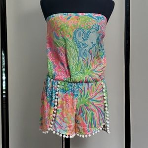Lilly Pulitzer, Romper, size XS, Pink and Green